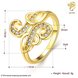Wholesale Hot sale jewelry from China  Trendy 24K Gold Geometric White CZ Ring TGGPR265 3 small