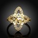 Wholesale Hot sale jewelry from China Trendy 24K Gold flower White CZ Ring  TGGPR279 3 small