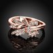 Wholesale Romantic Rose Gold Plant White CZ Ring  Fine Jewelry Wedding Anniversary Party  Gift TGGPR299 1 small