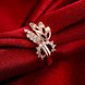Wholesale Romantic Rose Gold Plant White CZ Ring  Fine Jewelry Wedding Anniversary Party  Gift TGGPR299 2 small