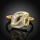 Wholesale Luxury Design  24K Gold Geometric White CZ Ring Classic wedding jewelry TGGPR306 0 small