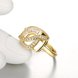 Wholesale Luxury Design  24K Gold Geometric White CZ Ring Classic wedding jewelry TGGPR306 2 small