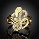 Wholesale Luxury  Design 24K gold Geometric White CZ Ring  Vintage Bridal Round Engagement Ring TGGPR322 1 small
