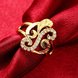 Wholesale Luxury  Design 24K gold Geometric White CZ Ring  Vintage Bridal Round Engagement Ring TGGPR322 2 small