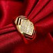 Wholesale Luxury  Design 24K gold Geometric White CZ Ring  Vintage Bridal Round Engagement Ring TGGPR336 2 small