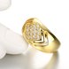 Wholesale Luxury  Design 24K gold Geometric White CZ Ring  Vintage Bridal Round Engagement Ring TGGPR336 3 small