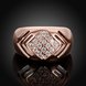 Wholesale Luxury  Design rose gold Geometric White CZ Ring  Vintage Bridal Round Engagement Ring TGGPR343 2 small