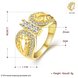 Wholesale Luxury  Design 24K gold Geometric White CZ Ring  Vintage Bridal Round Engagement Ring TGGPR350 1 small