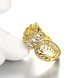Wholesale Luxury  Design 24K gold Geometric White CZ Ring  Vintage Bridal Round Engagement Ring TGGPR350 3 small