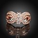 Wholesale Trendy Luxury  Design rose gold Geometric White CZ Ring  Vintage Bridal Round Engagement Ring TGGPR357 1 small