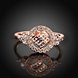Wholesale Trendy Luxury  Design rose gold Geometric White CZ Ring  Vintage Bridal Round Engagement Ring TGGPR371 0 small