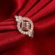 Wholesale Trendy Luxury  Design rose gold Geometric White CZ Ring  Vintage Bridal Round Engagement Ring TGGPR371 4 small