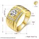 Wholesale Classic Trendy Design 24K gold Geometric White CZ Ring  Vintage Bridal ring Engagement ring jewelry TGGPR402 2 small