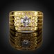 Wholesale Classic Trendy Design 24K gold Geometric White CZ Ring  Vintage Bridal ring Engagement ring jewelry TGGPR402 3 small
