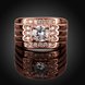 Wholesale Classic Rose Gold Geometric White CZ Ring TGGPR407 2 small