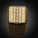 Wholesale Trendy Euro Style Design 24K gold Geometric White CZ Ring   Simple Stylish Jewelry TGGPR413 2 small