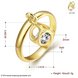 Wholesale Trendy 24K Gold Geometric White CZ Ring TGGPR449 0 small