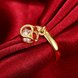 Wholesale Trendy 24K Gold Geometric White CZ Ring TGGPR449 2 small