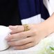 Wholesale Classic 24K Gold Geometric White CZ Ring TGGPR461 2 small