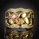 Wholesale Romantic 24K Gold Geometric Multicolor CZ Ring TGGPR490 1 small