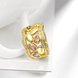 Wholesale Romantic 24K Gold Geometric Multicolor CZ Ring TGGPR490 3 small