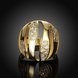 Wholesale Trendy 24K Gold Geometric White CZ Ring TGGPR496 0 small