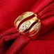 Wholesale Trendy 24K Gold Geometric White CZ Ring TGGPR496 2 small