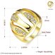 Wholesale Trendy 24K Gold Geometric White CZ Ring TGGPR496 3 small