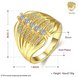 Wholesale Trendy 24K Gold Geometric White CZ Ring TGGPR507 1 small