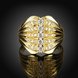 Wholesale Trendy 24K Gold Geometric White CZ Ring TGGPR507 2 small