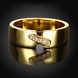 Wholesale Trendy 24K Gold Geometric White CZ Ring TGGPR537 1 small