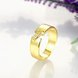 Wholesale Trendy 24K Gold Geometric White CZ Ring TGGPR537 2 small