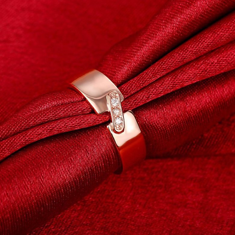 Wholesale Trendy Rose Gold Feather White CZ Ring TGGPR542 1