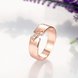 Wholesale Trendy Rose Gold Feather White CZ Ring TGGPR542 3 small