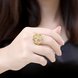 Wholesale Classic 24K Gold Heart White CZ Ring TGGPR816 2 small