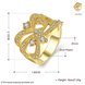 Wholesale Classic 24K Gold Geometric White CZ Ring TGGPR826 0 small