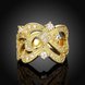 Wholesale Classic 24K Gold Geometric White CZ Ring TGGPR826 1 small