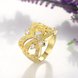 Wholesale Classic 24K Gold Geometric White CZ Ring TGGPR826 2 small