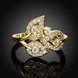 Wholesale Romantic 24K Gold Plant White CZ Ring TGGPR831 1 small