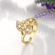 Wholesale Romantic 24K Gold Plant White CZ Ring TGGPR831 2 small