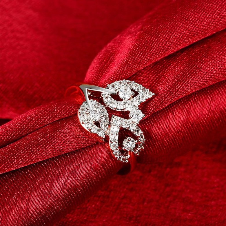 Wholesale Romantic Platinum Plant White CZ Ring TGGPR836 3