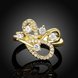 Wholesale Hot sale jewelry from China  Romantic 24K Gold Geometric White CZ Ring TGGPR011 3 small