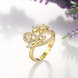 Wholesale Hot sale jewelry from China  Romantic 24K Gold Geometric White CZ Ring TGGPR011 4 small