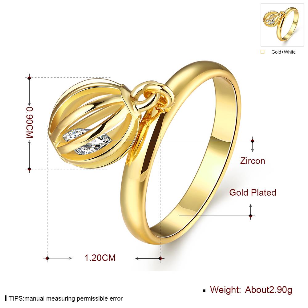 Wholesale Cute 24K Gold Geometric White Ring TGGPR859 0