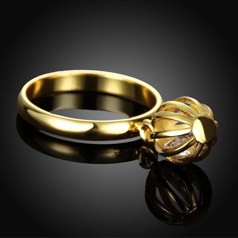 Wholesale Cute 24K Gold Geometric White Ring TGGPR859 1