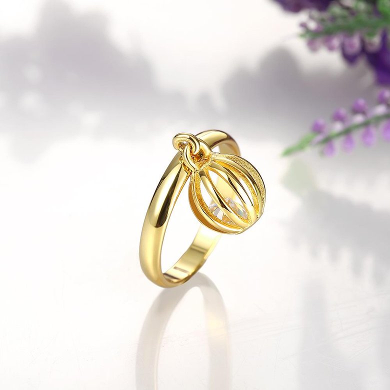 Wholesale Cute 24K Gold Geometric White Ring TGGPR859 2