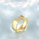 Wholesale Trendy 24K Gold Geometric White CZ Ring TGGPR876 2 small