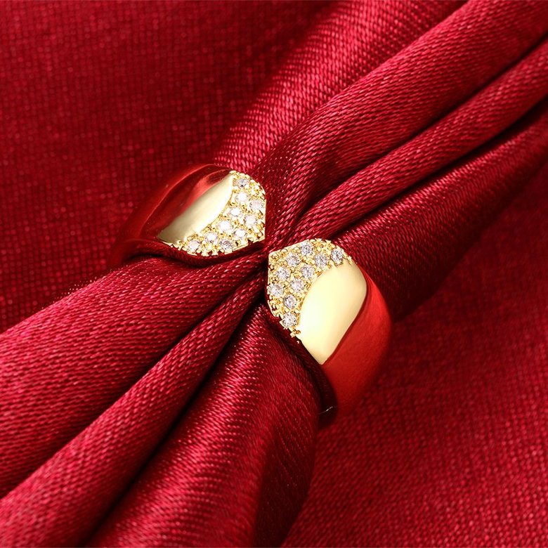 Wholesale Trendy 24K Gold Geometric White CZ Ring TGGPR876 3