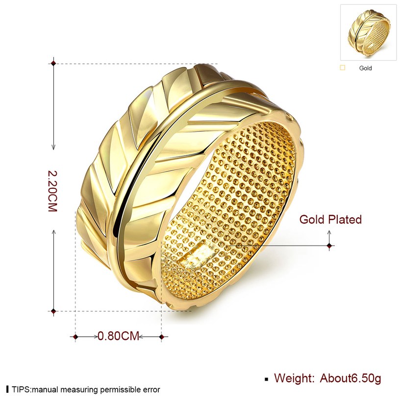 Wholesale Classic 24K Gold Geometric CZ Ring TGGPR886 0