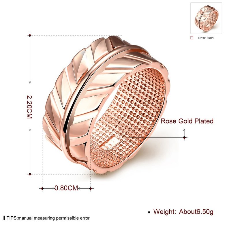 Wholesale Classic Rose Gold olive branch CZ Ring Wedding Rings For Women TGGPR003 0